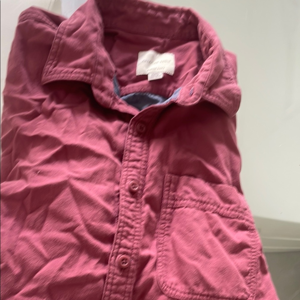 Men's Burgundy Button-Up Shirt